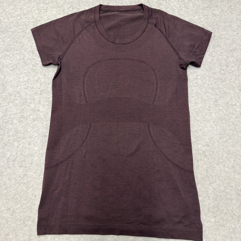 Lululemon Shirt Womens 10 Purple Short Sleeve Crew Neck Swiftly Tech Running Top